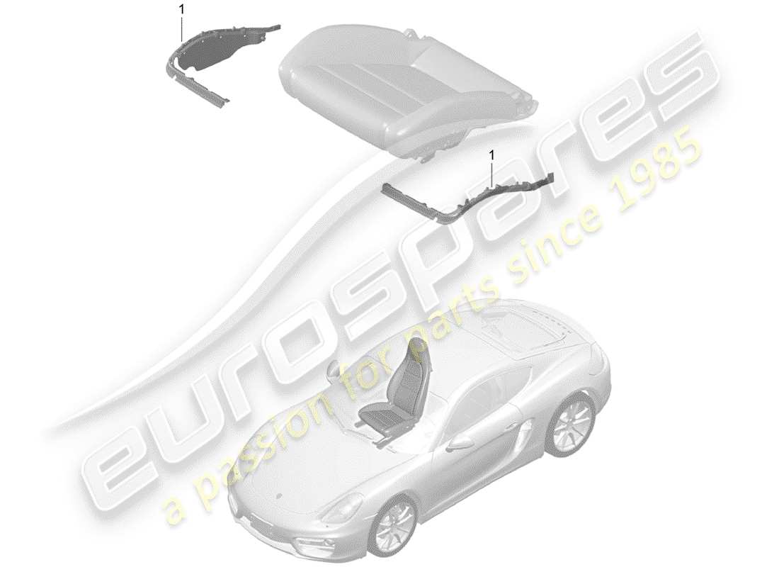 porsche cayman 981 (2014) padding for seat part diagram