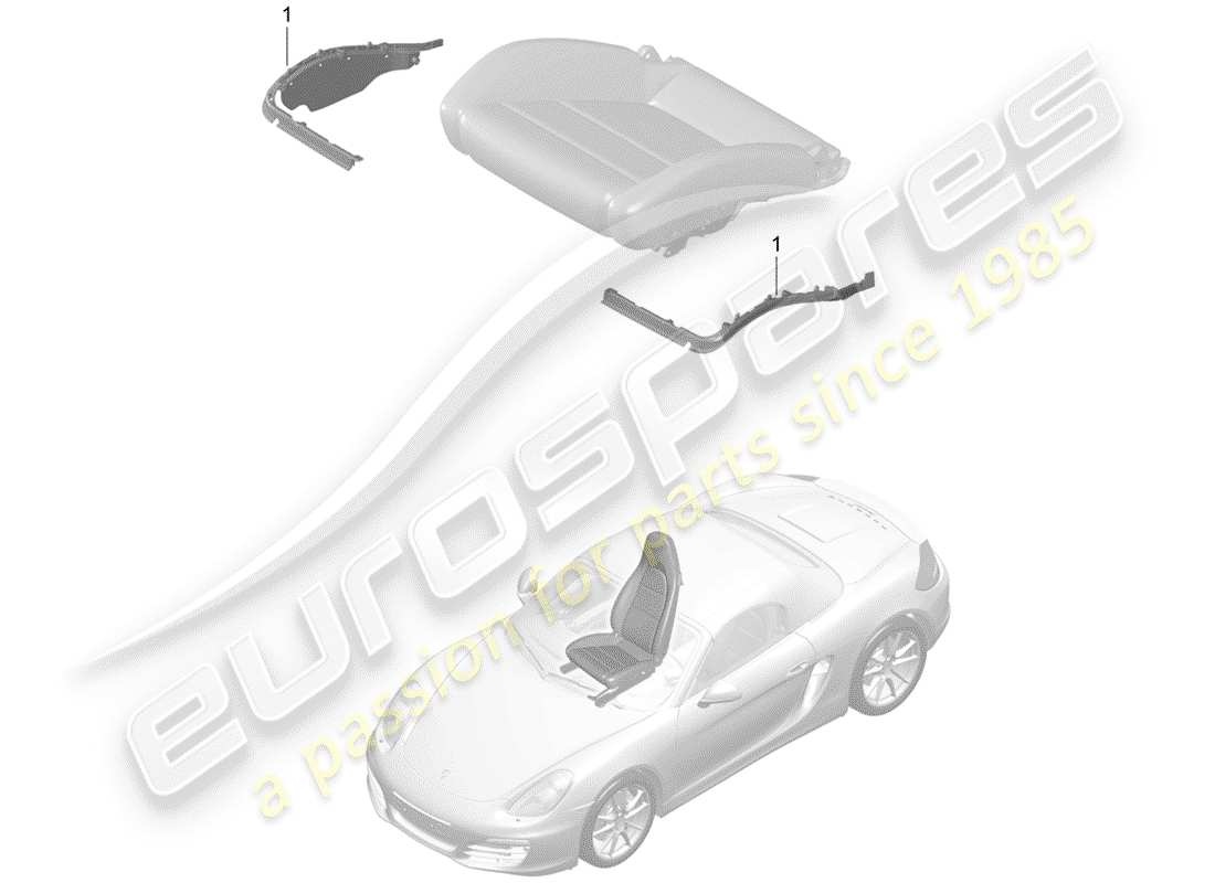 porsche boxster 981 (2013) padding for seat part diagram