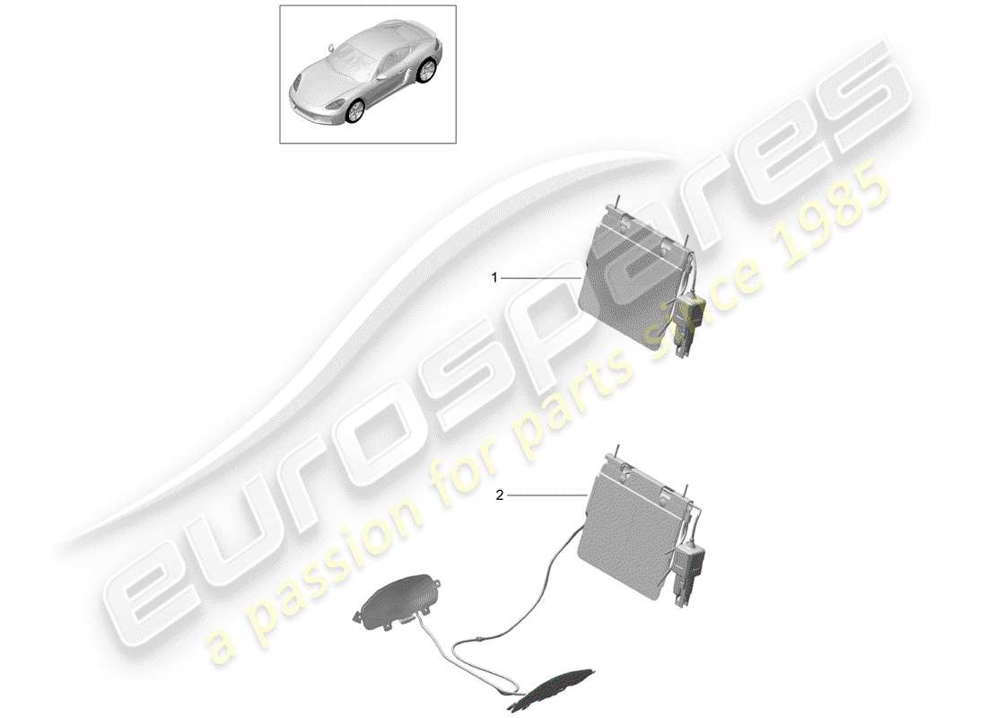 porsche 718 cayman (2020) lumbar support part diagram