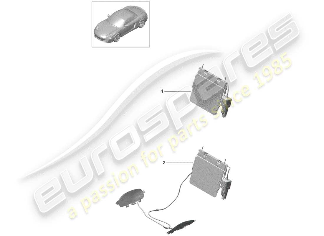 porsche boxster 981 (2013) lumbar support part diagram