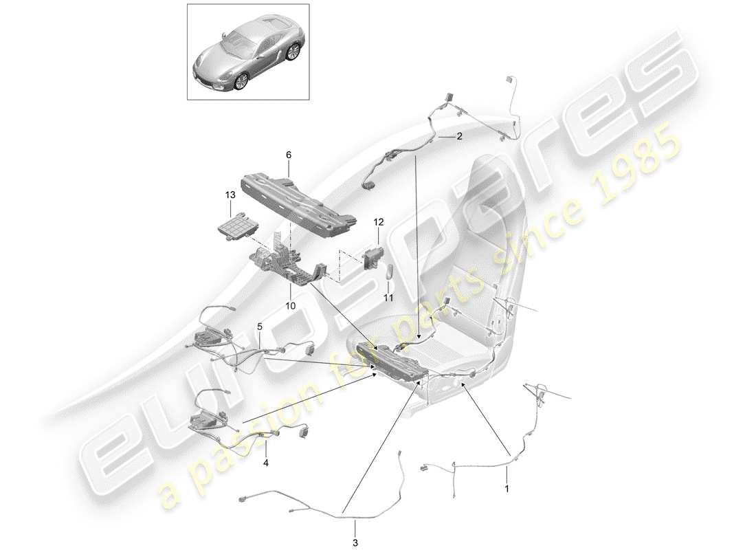 porsche cayman 981 (2015) wiring harnesses part diagram