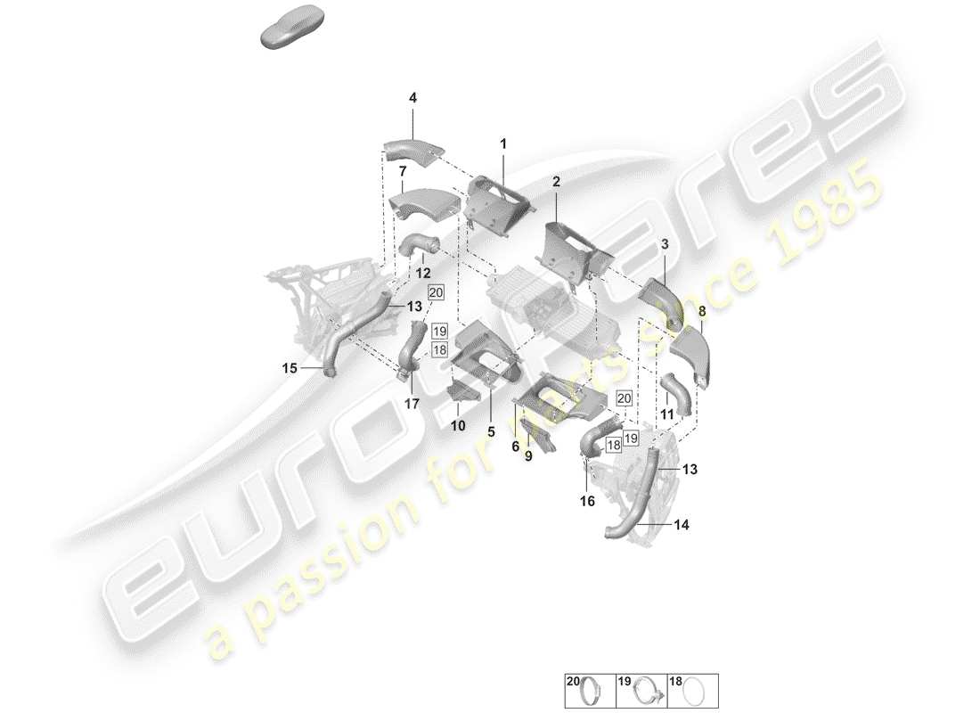 porsche 2020 charge air cooler part diagram