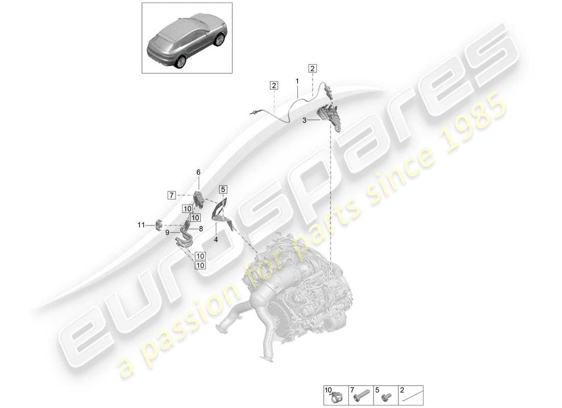 porsche macan (2019) differential pressure sensor part diagram