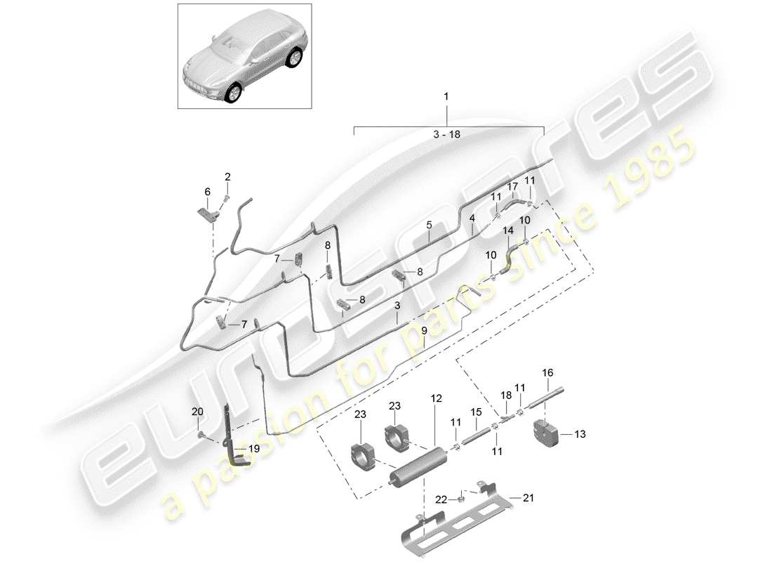 porsche macan (2016) fuel system part diagram