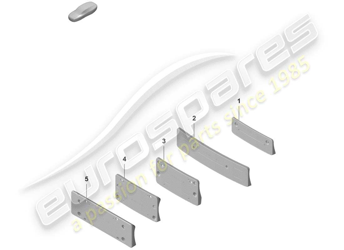 porsche 2020 license plate bracket part diagram