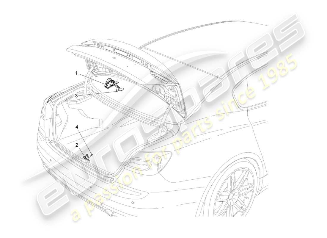 maserati qtp 3.0 bt v6 410hp (2014) rear lid opening control part diagram