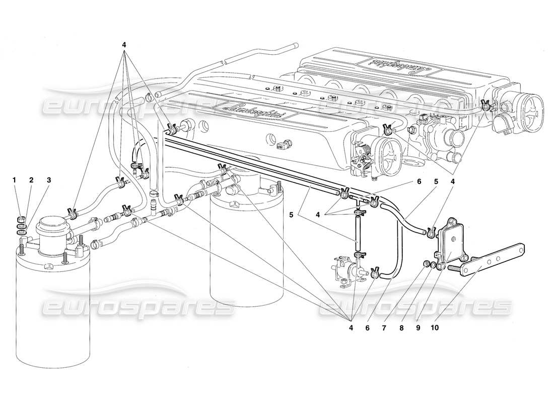 lamborghini diablo sv (1997) fuel system part diagram