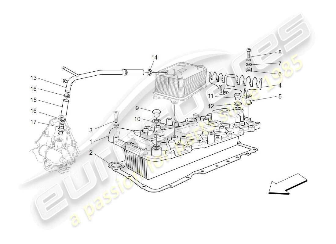 maserati granturismo (2009) heat exchanger part diagram