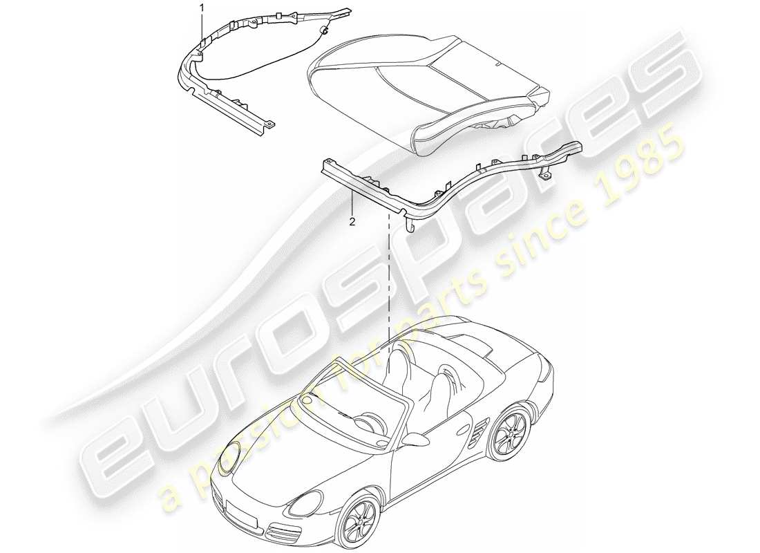 porsche boxster 987 (2005) cushion carrier part diagram