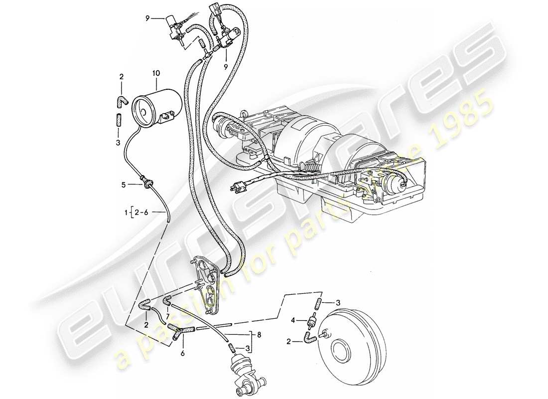 porsche 968 (1995) vacuum control part diagram