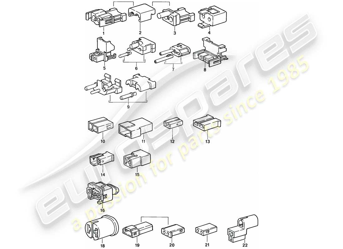 porsche 924s (1987) connector housing part diagram