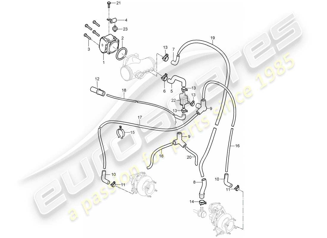 porsche 997 t/gt2 (2009) throttle body part diagram