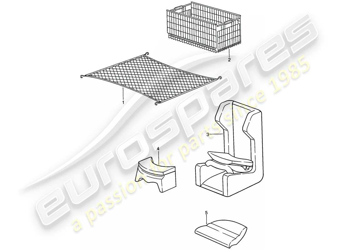 porsche 924s (1987) accessories part diagram