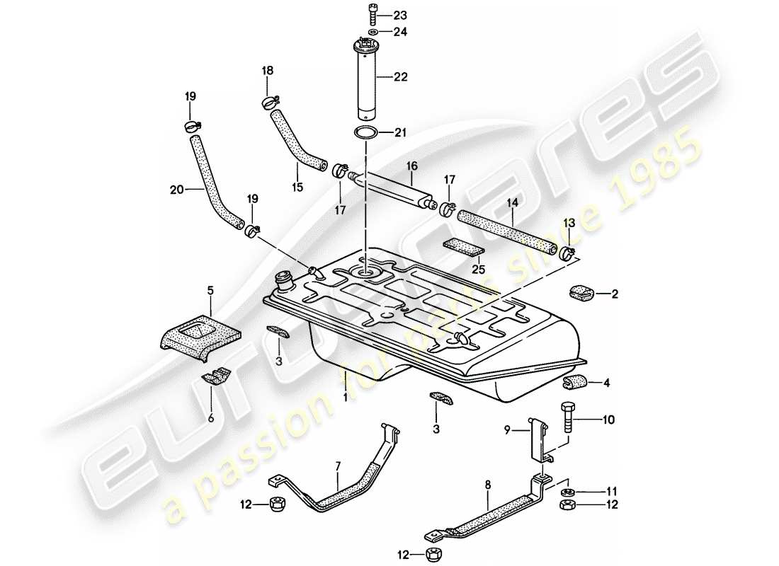 porsche 924s (1987) fuel tank - 1 part diagram