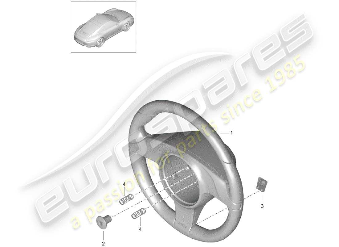 porsche 991 (2016) steering wheels part diagram