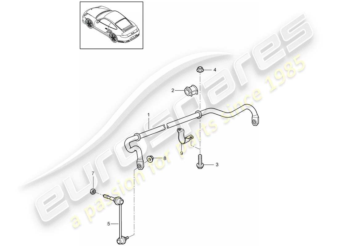 porsche 911 t/gt2rs (2013) stabilizer part diagram