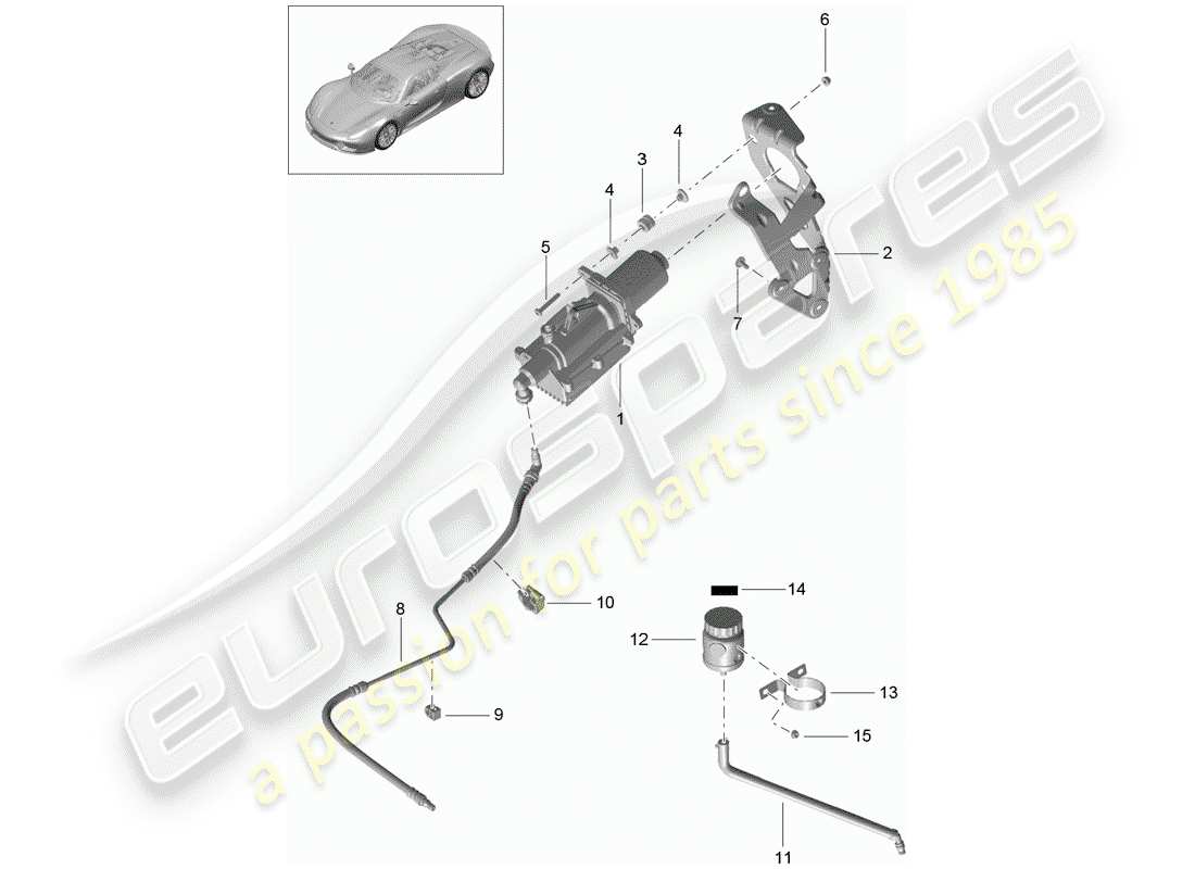 porsche 918 spyder (2015) control mechanism part diagram