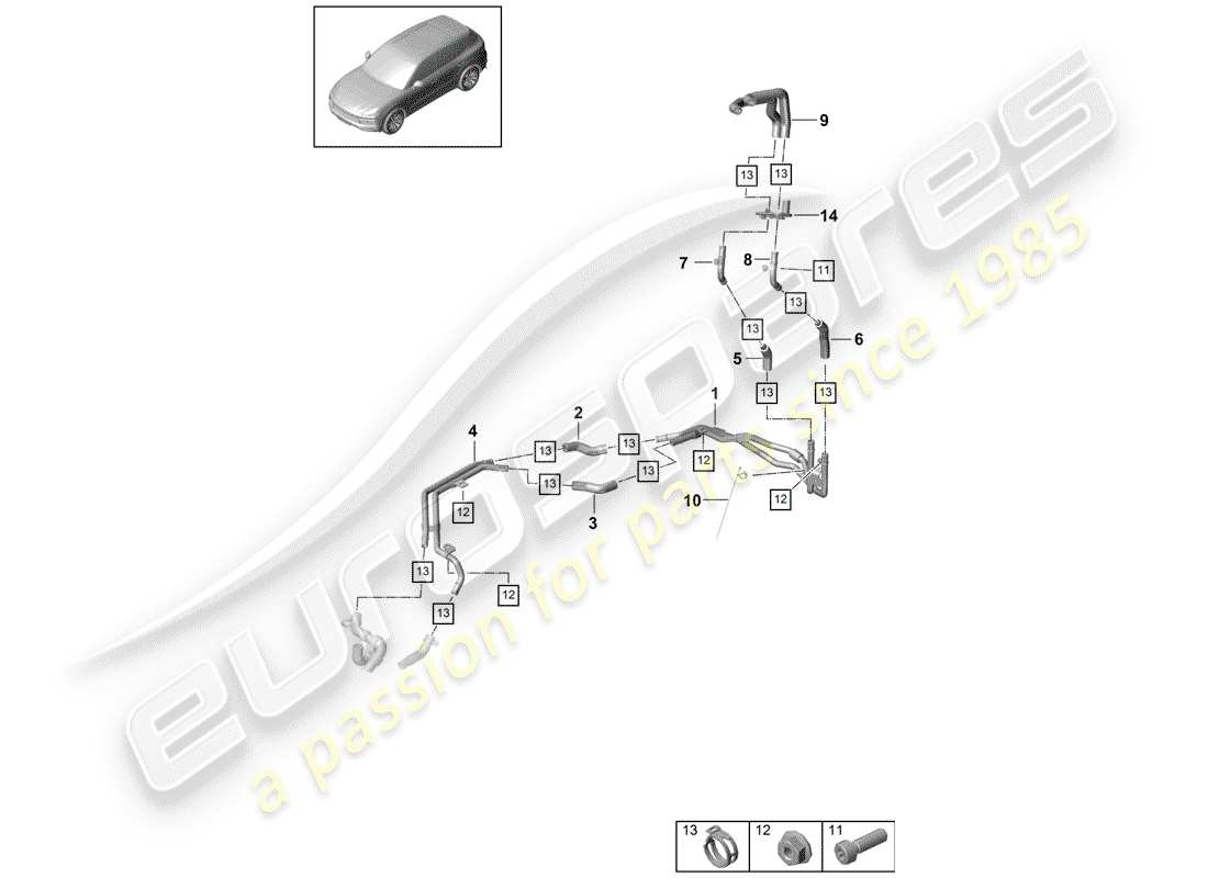 porsche cayenne e3 (2019) heater part diagram