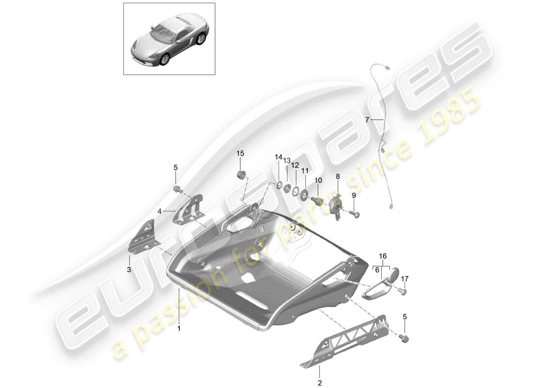 porsche 718 boxster (2020) seat part diagram