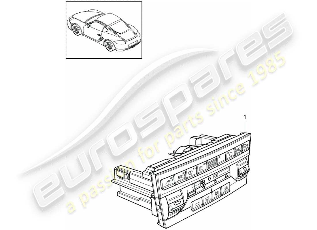 porsche cayman 987 (2009) control switch part diagram