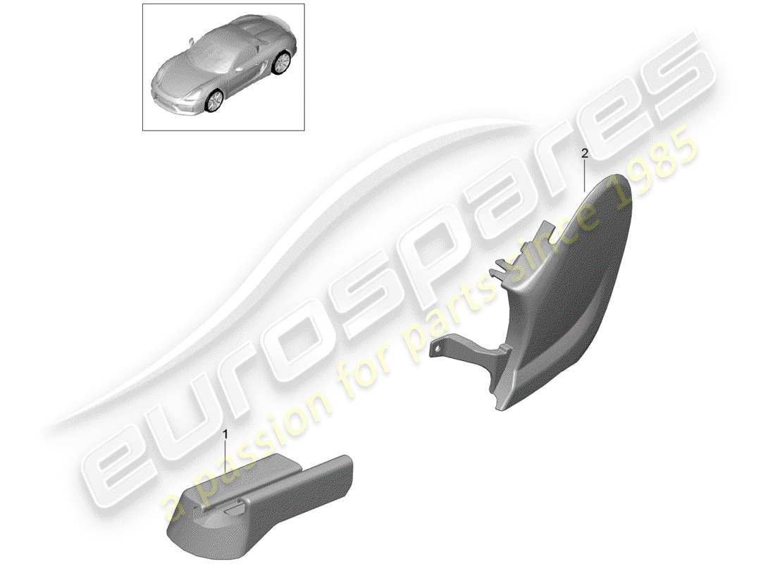 porsche boxster spyder (2016) seat part diagram