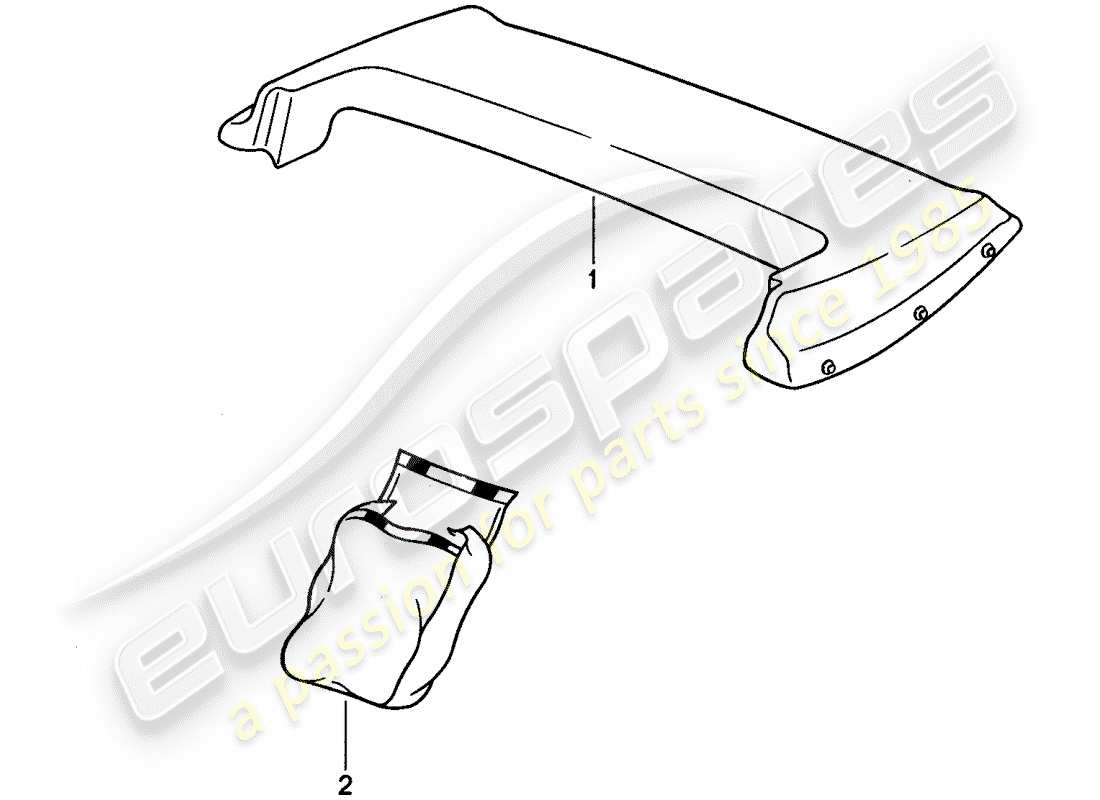 porsche 968 (1992) boot cover part diagram