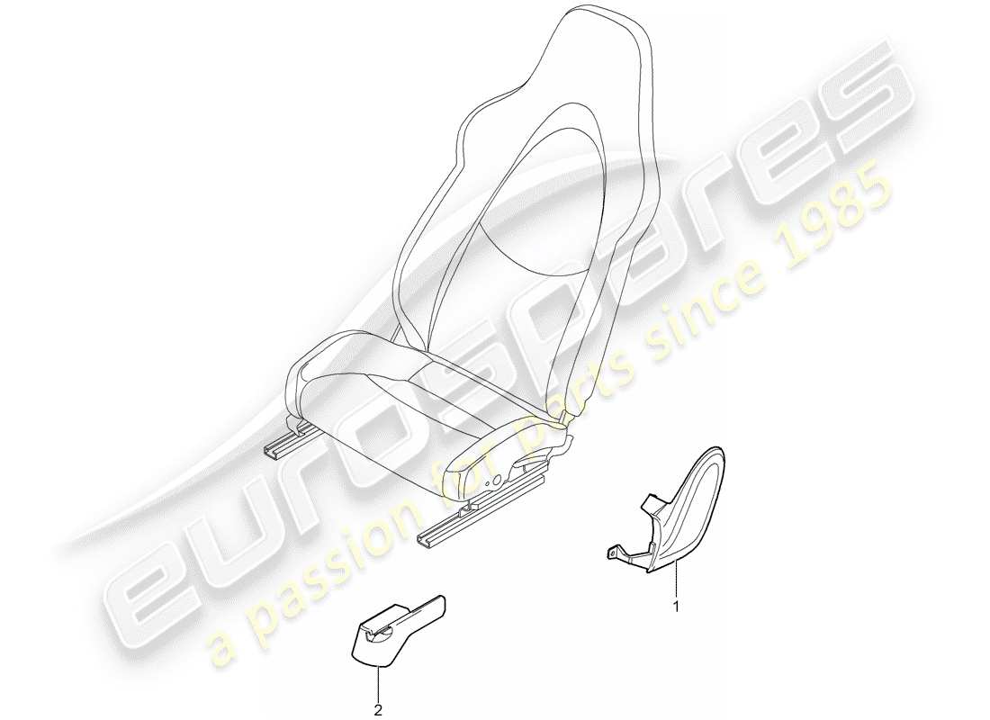 porsche 997 gen. 2 (2009) front seat part diagram