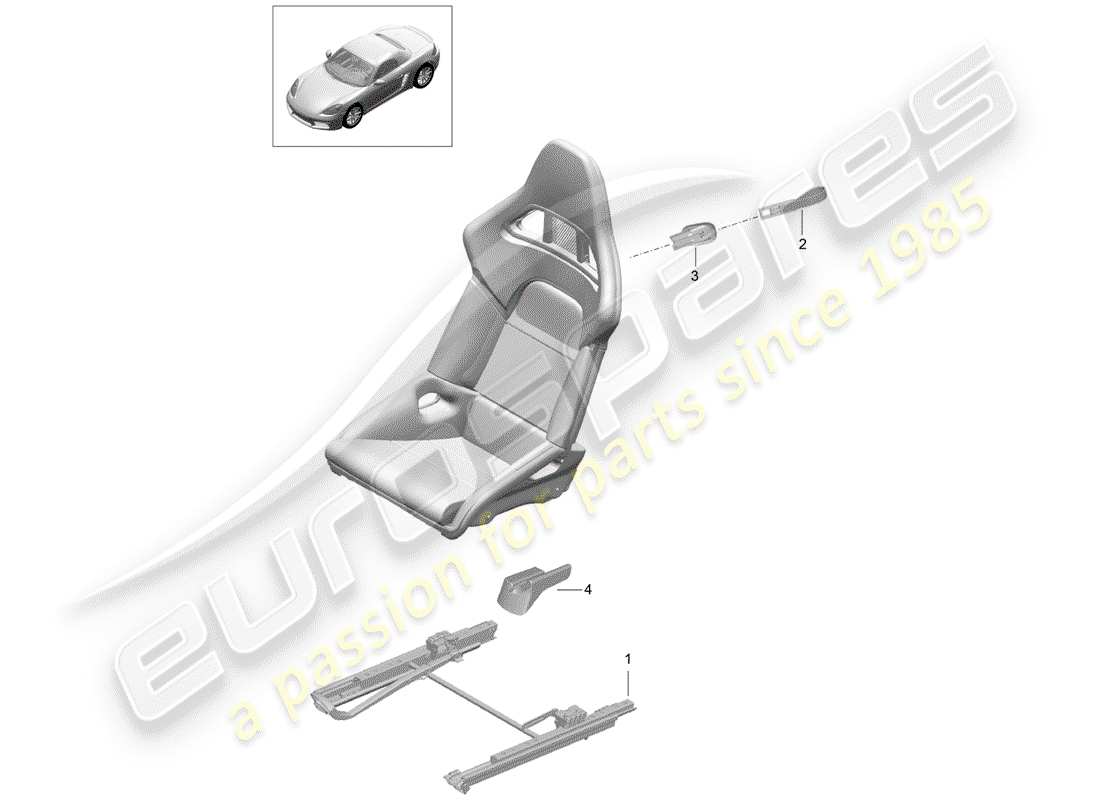 porsche 718 boxster (2020) seat part diagram