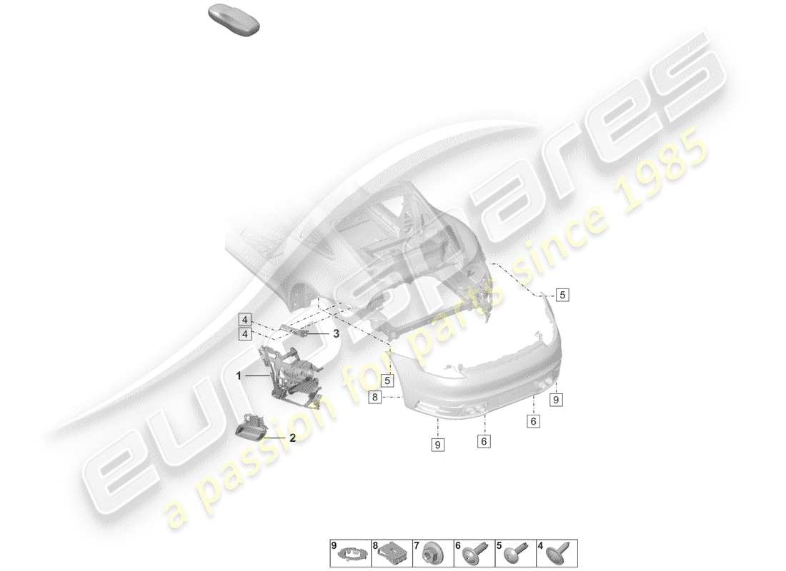 porsche 2020 bumper part diagram