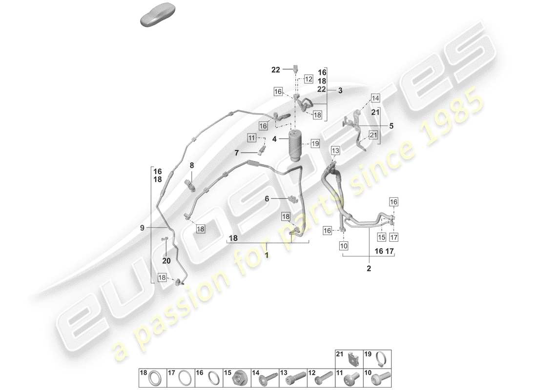 porsche 2020 air conditioner part diagram