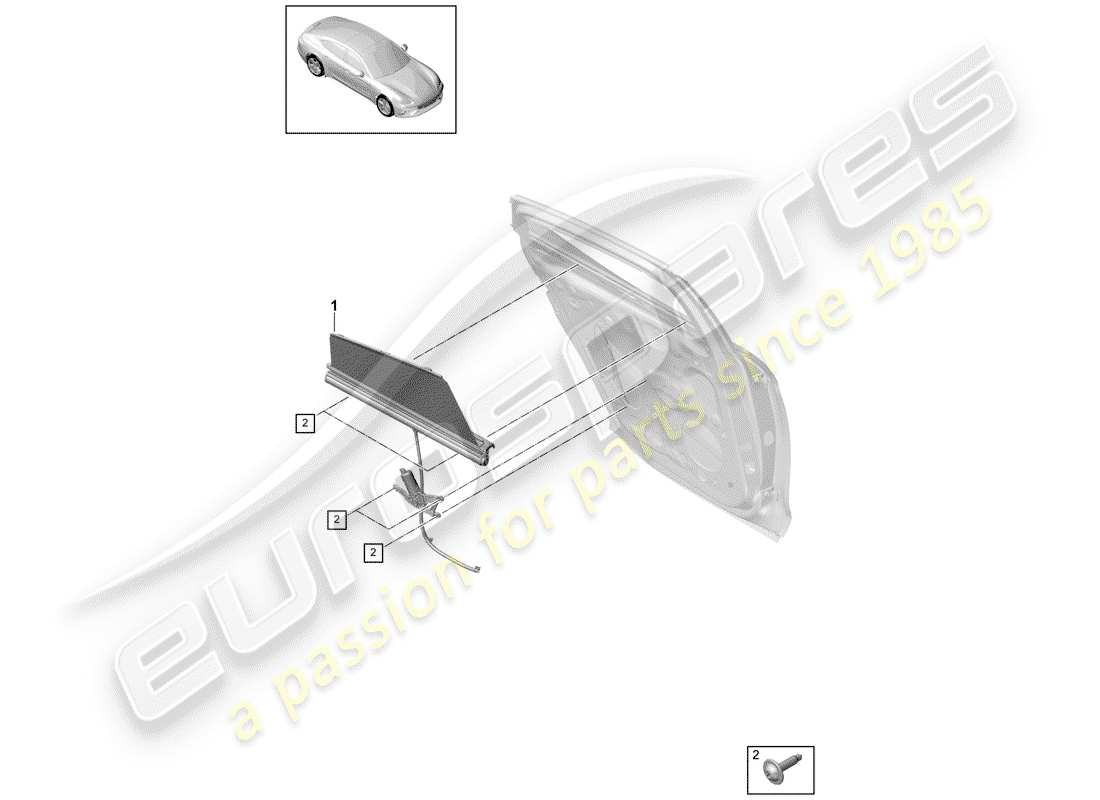 porsche panamera 971 (2017) blind part diagram