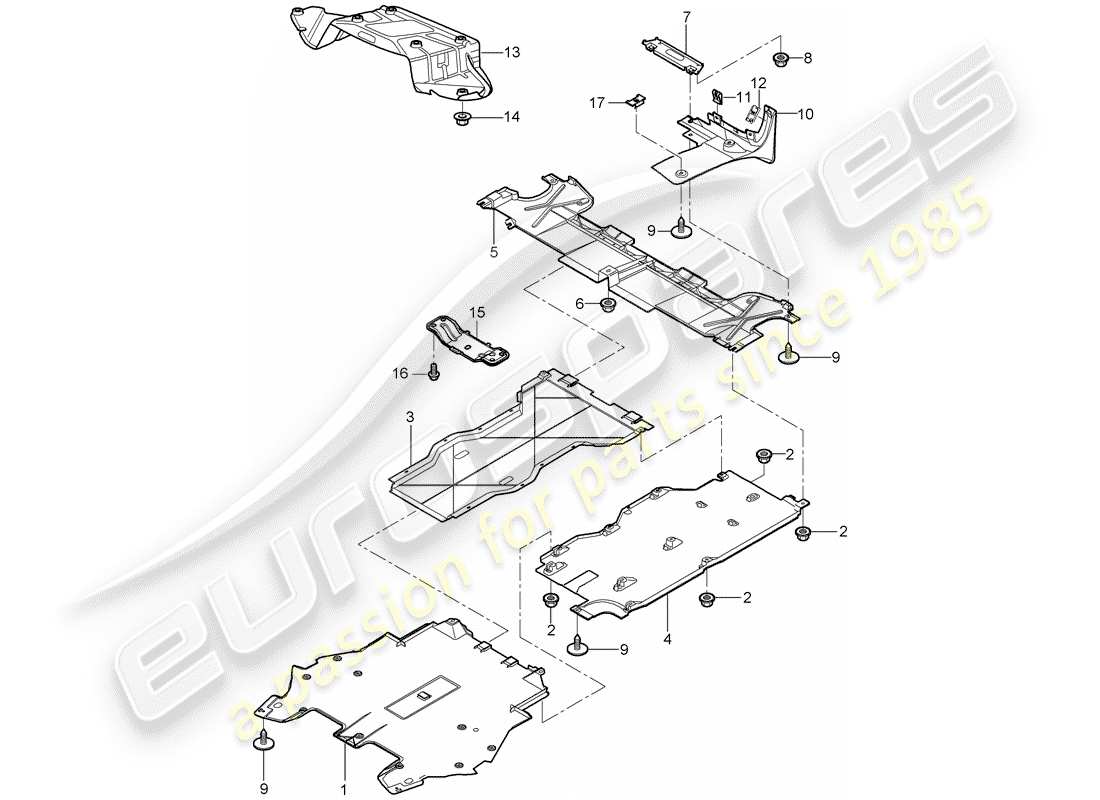 porsche boxster 987 (2005) trims part diagram