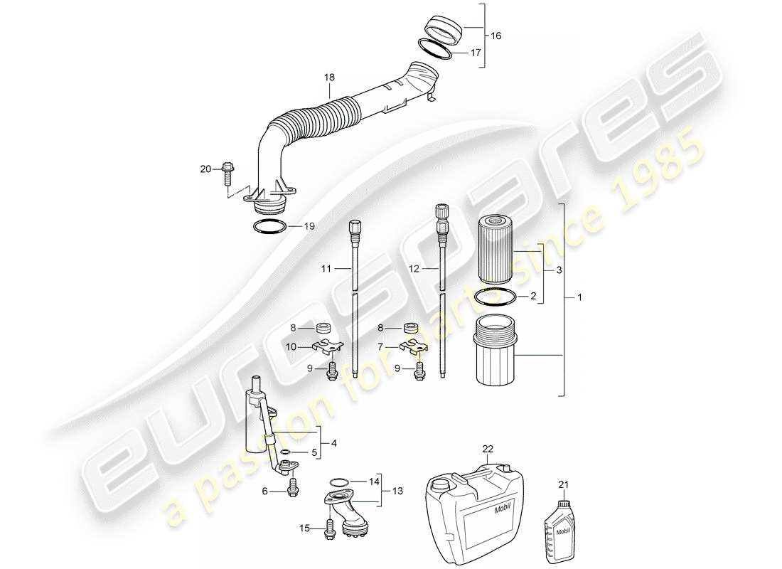 porsche 997 (2006) engine lubrication part diagram