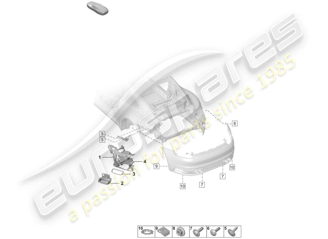 porsche 2020 bumper part diagram