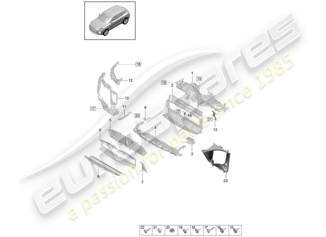 porsche macan (2019) bracket part diagram