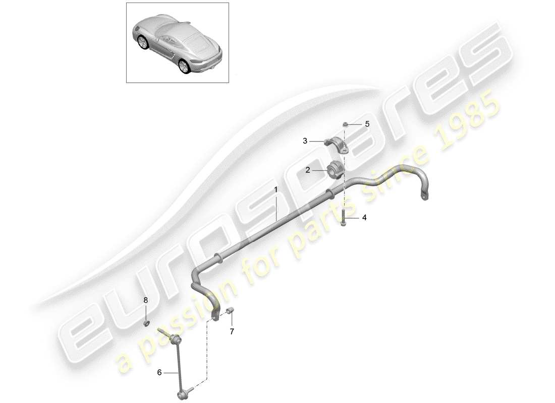 porsche 718 cayman (2018) stabilizer part diagram