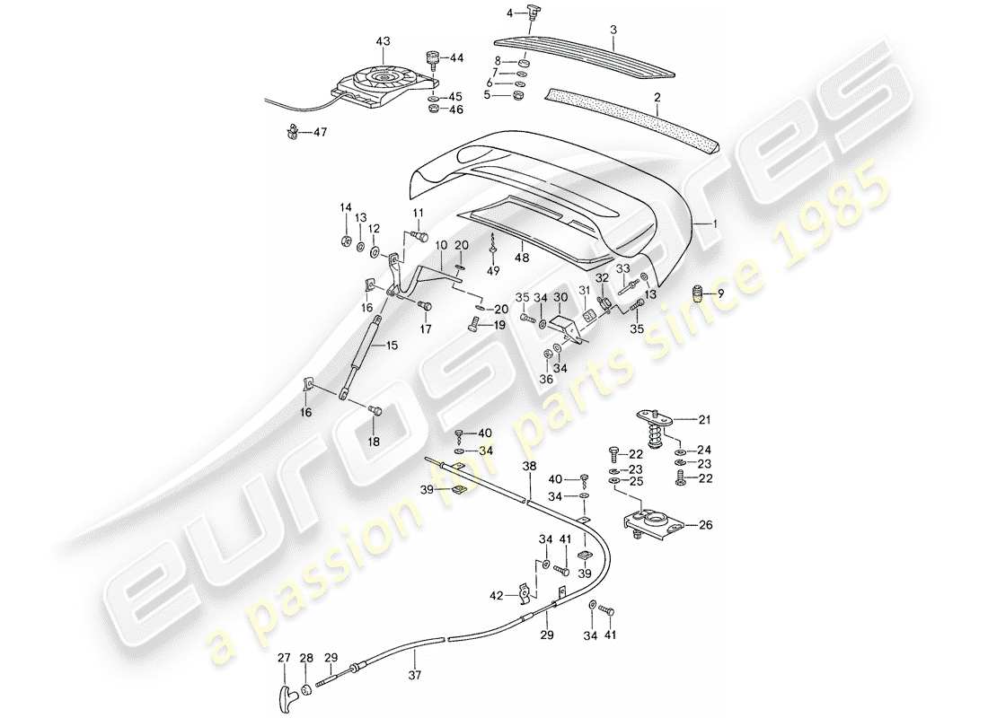 porsche 959 (1988) cover part diagram