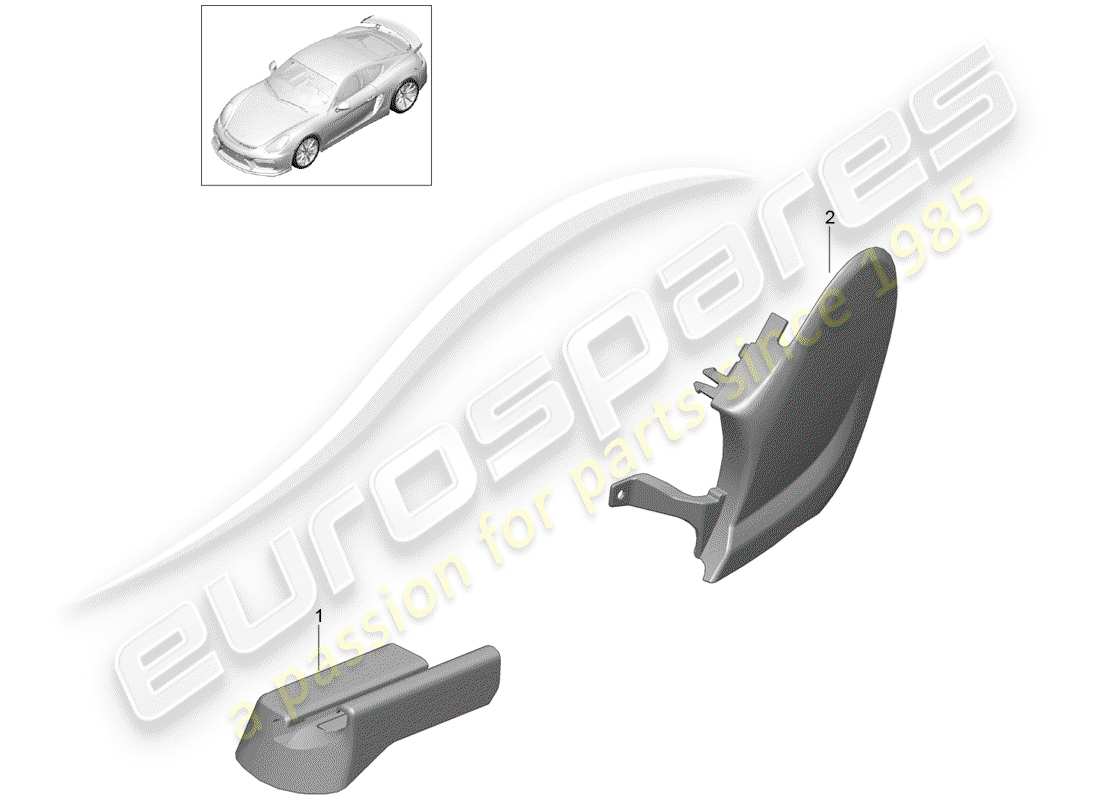 porsche cayman gt4 (2016) sports seat plus part diagram