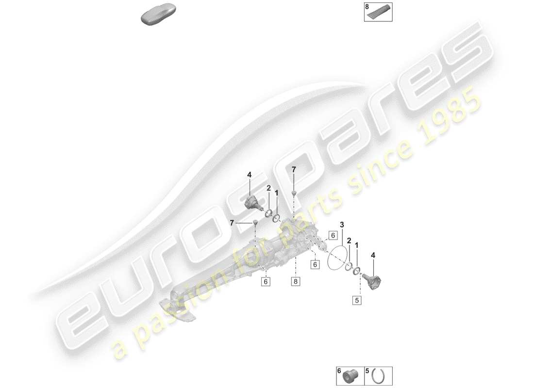 porsche 2020 front axle differential part diagram