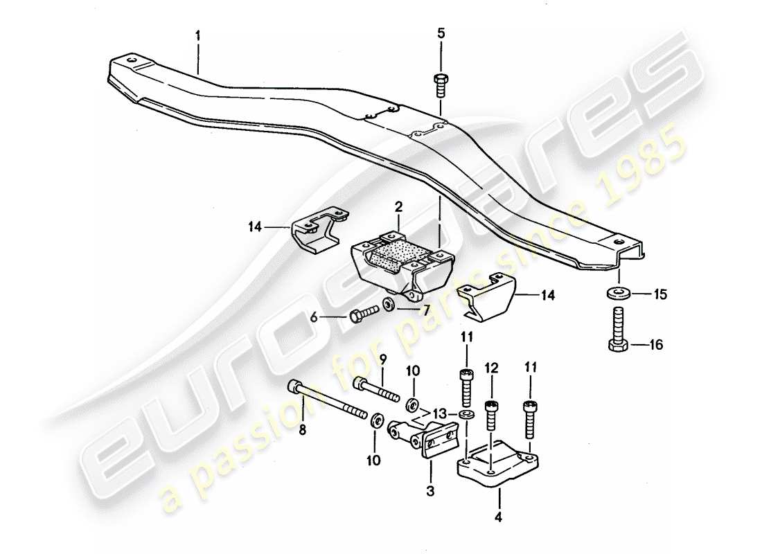 porsche 944 (1990) transmission suspension - for - automatic transmission - d >> - mj 1989 part diagram