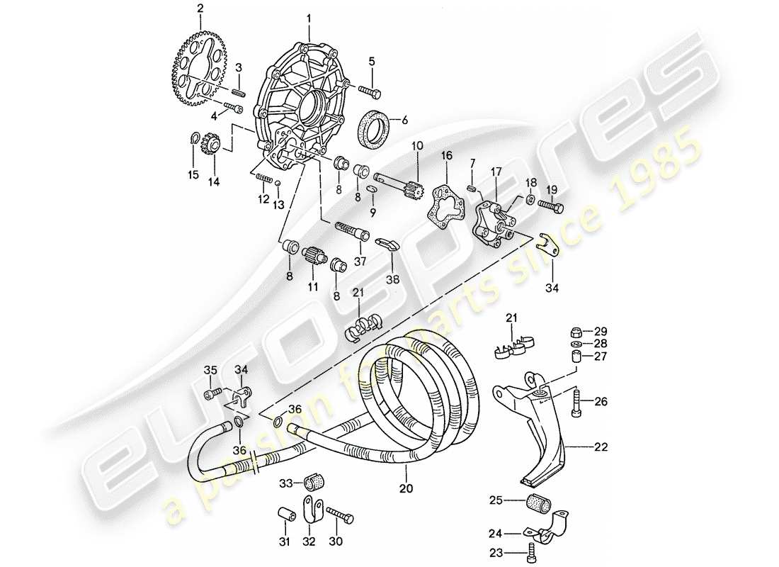 porsche 944 (1990) oil cooling part diagram