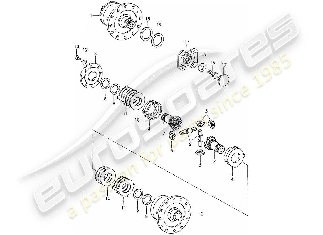 porsche 911/912 (1967) limited slip differential - d >> - mj 1968 part diagram