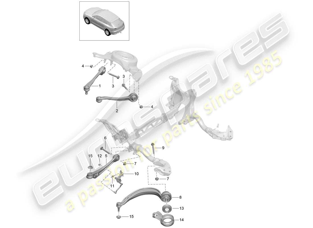 porsche macan (2015) track control arm part diagram