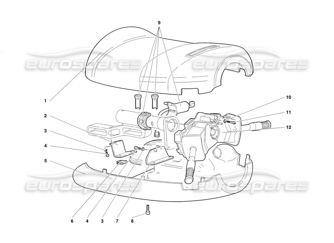 lamborghini diablo sv (1998) steering part diagram