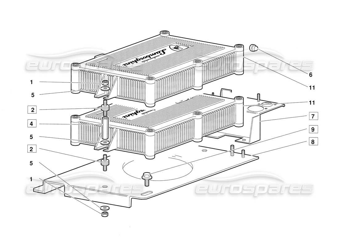 lamborghini diablo (1991) electronic injection units part diagram