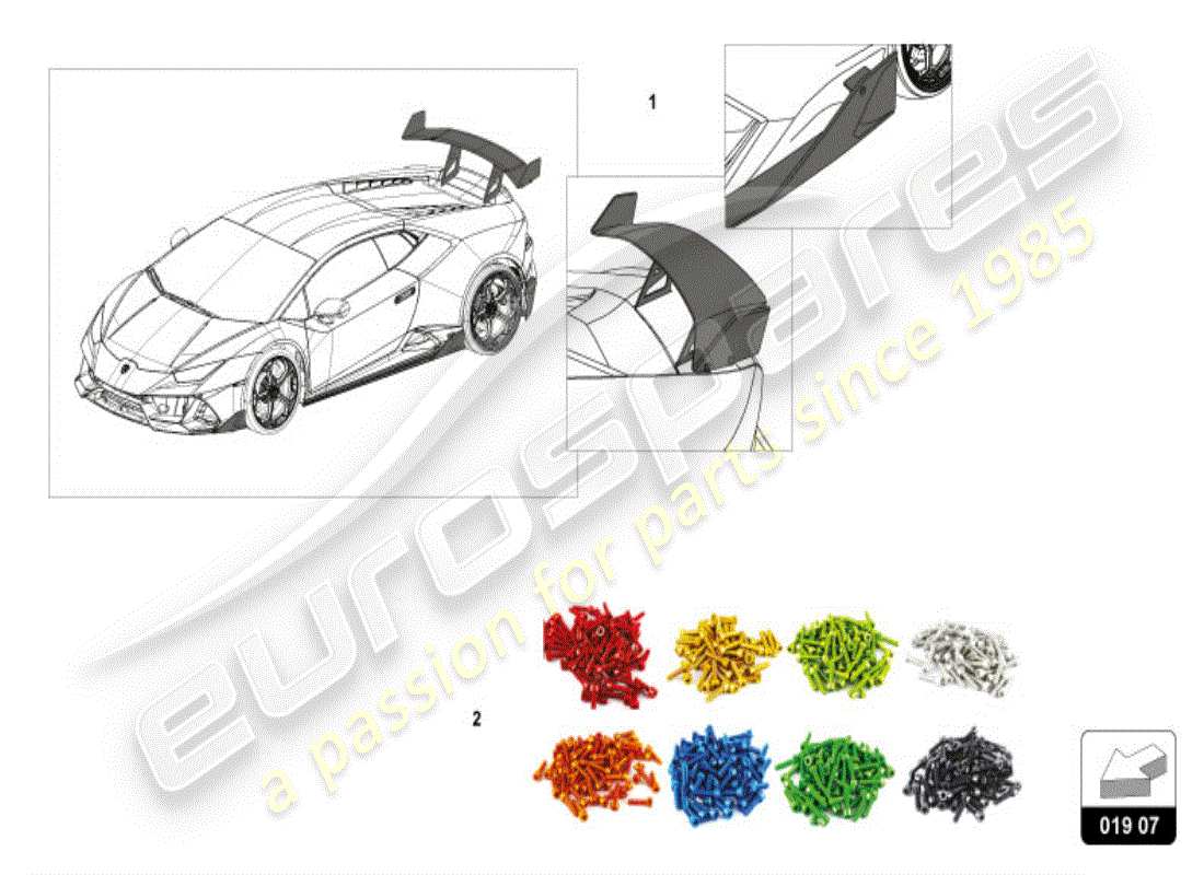 lamborghini huracan lp610-4 spider (accessories) aerodynamic attachment parts part diagram