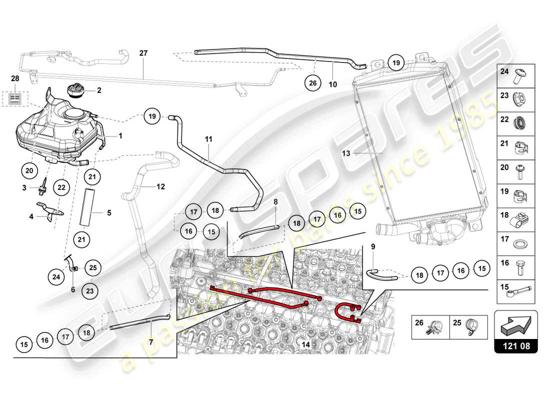 lamborghini lp770-4 svj coupe (2019) fluid tank with coolant level indicator part diagram