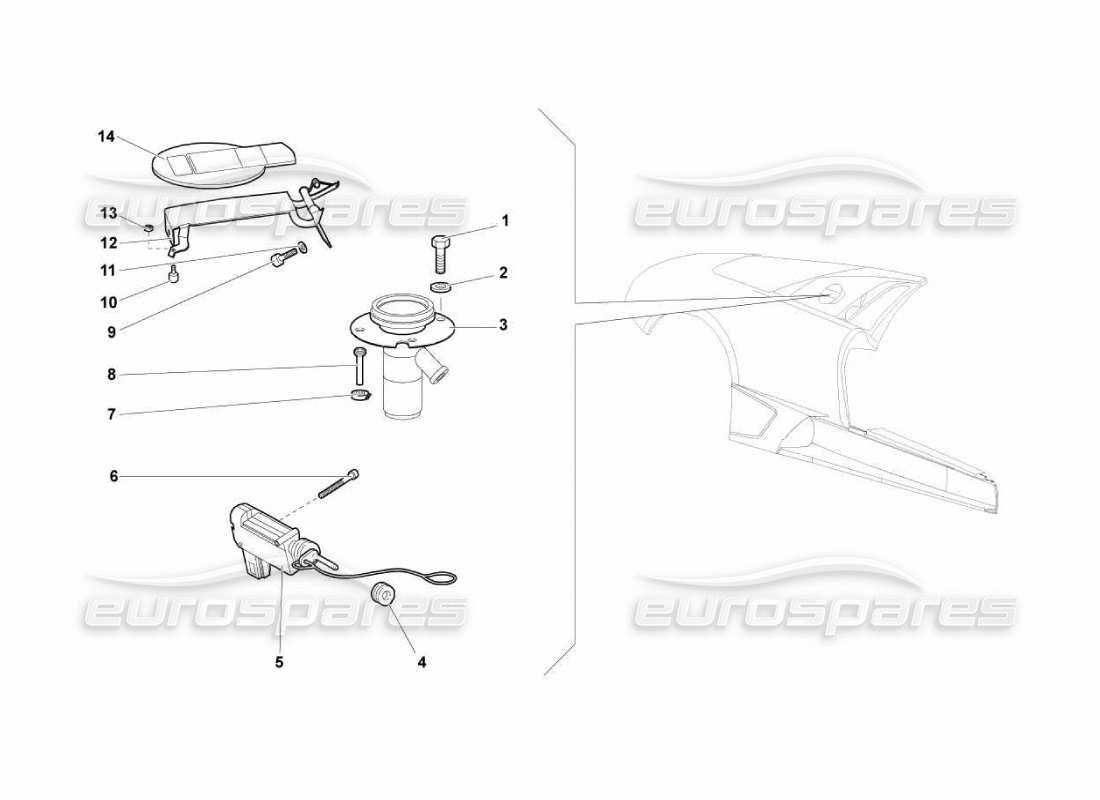 lamborghini murcielago lp670 fuel cap part diagram