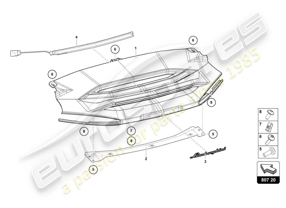 lamborghini centenario roadster (2017) storage plate part diagram