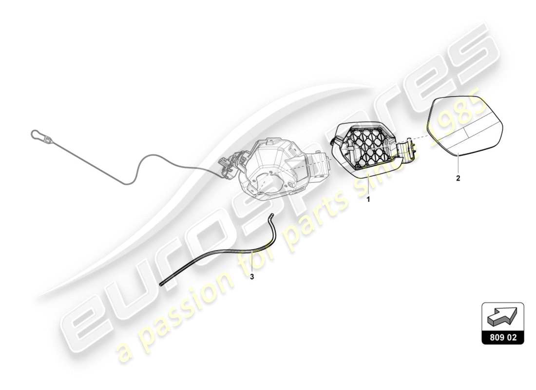 lamborghini centenario roadster (2017) fuel filler flap part diagram